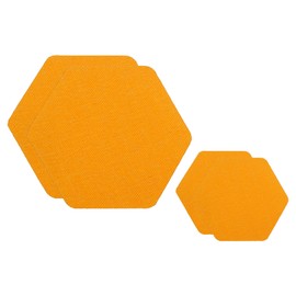 PATIKIL Nylon Repair Patches 2.5"x2.5" / 1.5"x1.5", 4 Pack Down Jacket Patch Hex Shaped Fabric Repair Tape for Repairing Clothing Jacket Tent Bag Outdoor Gear, Orange