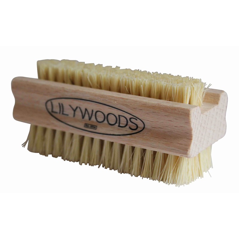 Lilywoods Extra Tough Wooden Nail Brush with Double Sided Strong