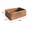 LEMCC Woven Rattan Baskets 20x14x7cm Rectangle Woven Fruit Basket Wicker