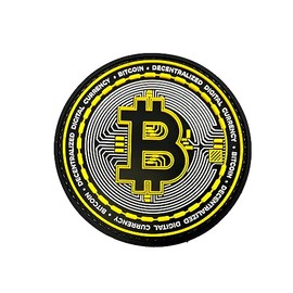 BTC Crypto Digital Currency Airsoft PVC Morale Cosplay Team Patch (Black)