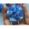Unbranded Carnation Shaped Lapel Stud Pin - Cornflower Blue Ribbon