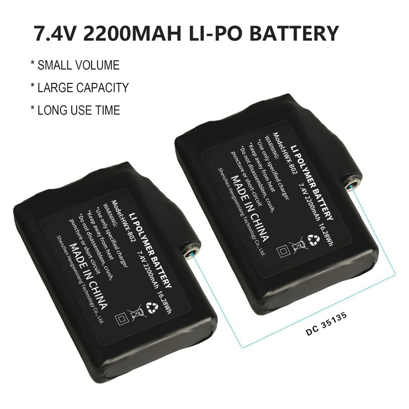 CUEHEAT 7.4V Heated Glove Liners Rechargeable Lithium Polymer Battery, for