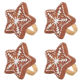 Gingerbread Star Napkin Rings (Set of 4)