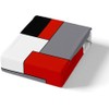 Red Grey White Black Comforter Cover Teens Geometric Square Duvet