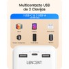 LENCENT Multicontacto Pared de 2 a 3 Clavijas, Extensor de