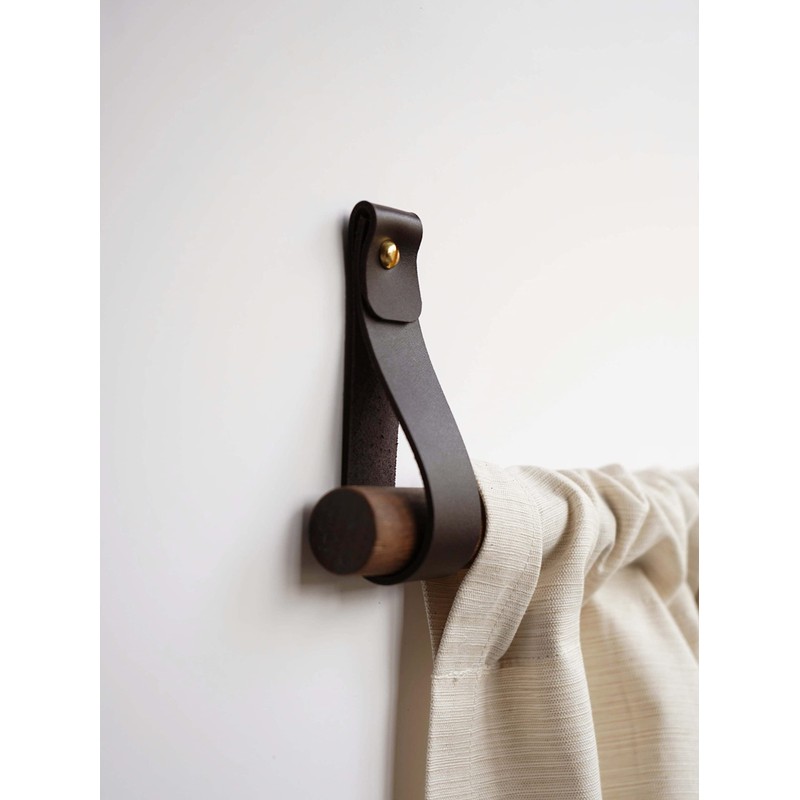 KEYAIIRA - Curtain rod holder leather curtain rod bracket holders