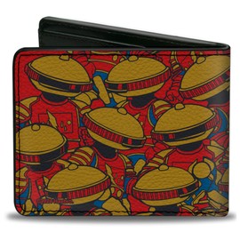 Buckle-Down Power Rangers Wallet, Bifold, MMPR Power Rangers Alpha 5 Pose Stacked, Vegan Leather, Red, 4.0" x 3.5", Casual