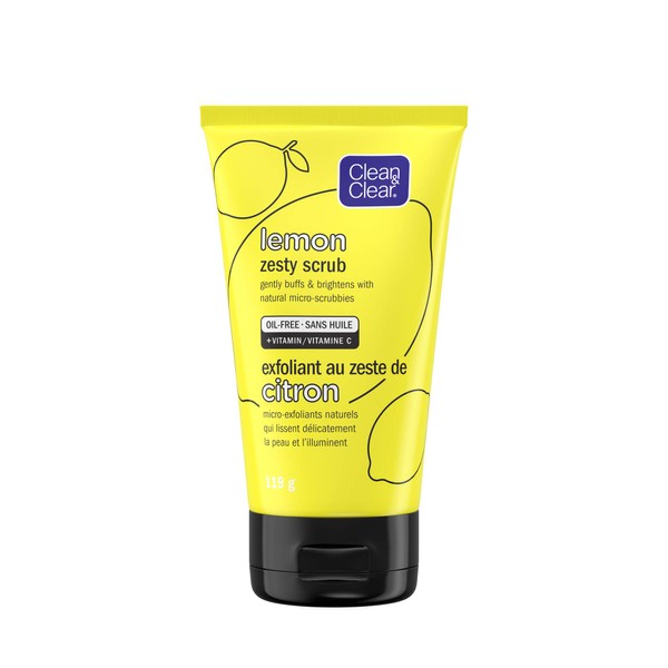 Clean & Clear Lemon Face Scrub with Vitamin C, Exfoliating and Brightening, 119g
