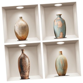 Operitacx 1 Set Elegant Vase Wall Stickers for Home and Office Decor Easy Peel and Stick Material Versatile Plant Wall Murals for and Bedroom