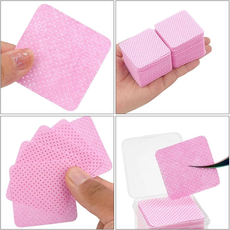 Paños para Limpiar Pegamento de Pestañas 400 Piezas Rosa, Toallitas