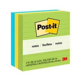 Post-it Notes, 4x4 in, 3 Pads, America's #1 Favorite Sticky Notes, Floral Fantasy Collection, Bold Colors, Clean Removal, Recyclable (675-3AUL)