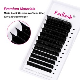Easy Fan Volume Lashes Eyelashes Extension 0.03 L Curl 12mm Mega Volume Lash Extensions FADLASH Self Fanning Lash Extension Supplies Lash Trays Automatic Flowering (0.03-L, 12mm)
