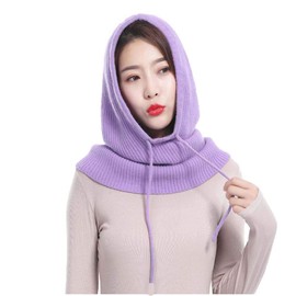 Yekeyi Winter Knitted Cashmere Ski Mask Outdoor Hat for Women, Purple02