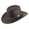 Scippis Kangaroo Sundowner Outback Leather Hat - Brown - Brown