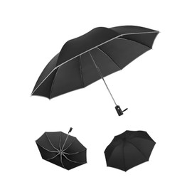 Babyfond Fashion 50+UV Folding Automatic Umbrella, Rain Wind Resistant Sun Umbrellas Reverse Travel Umbrella, Windproof Double Canopy Small Folding Backpack Umbrella for Rain - Men and Women