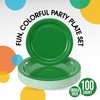 Exquisite Emerald Green Paper Plates Disposable 100 Pcs Plates Set