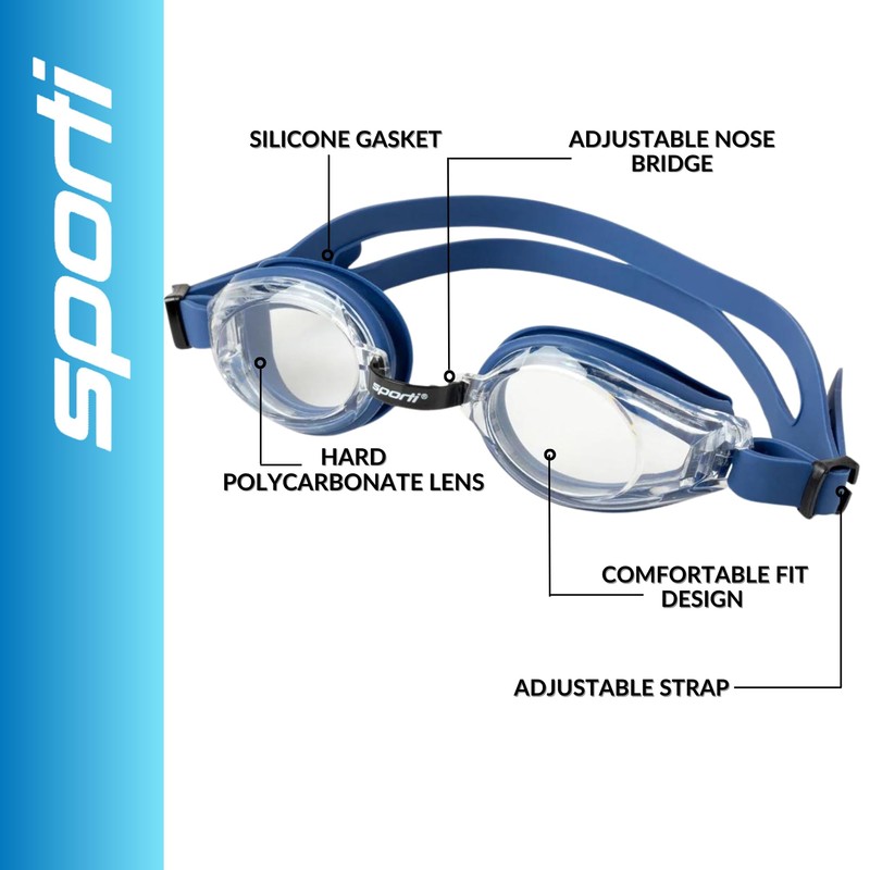 Sporti Antifog Plus Goggle - Clear Lens Blue Frame