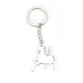 Keyring Lucky Charm Made of Silver Metal with Cute Unicorn Design, Gift for Women, Keyring for Birthday, Housewarming and Back to School, silver