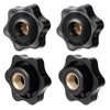 Set of 4 Star Grip Nuts M8, Star Nuts, Black