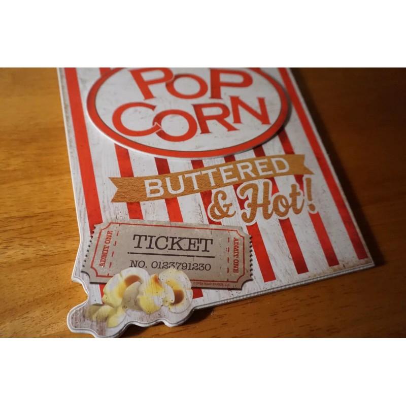 Unbranded Large Popcorn Sign Fresh Buttered Hot Movie Theater Concession