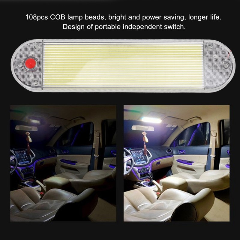 2Pcs Car Interior Roof Reading Light DC 12V‑24V COB with