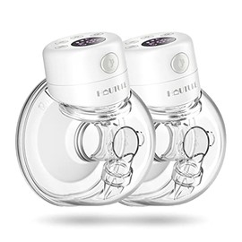 Wearable Breast Pump, 2 Pcs HAUTURE Electric Breast Pump, Hands Free  Low Noise Portable Breast Pump with 3 Modes, 9 Levels, Memory Function - 27 mm  