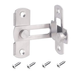 Flip Door Sliding Latch 1pc,90 Degree Stainless Steel Latch,Safety Sliding Barn Door Lock,Latch Lock,Right Angle Curved Door,Prevent Corrosions Silver Color
