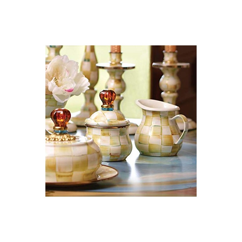 Mackenzie-Childs Parchment Check Enamel Creamer