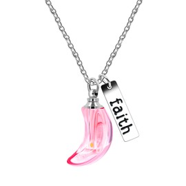 Uloveido Dainty Pink Pepper Necklace for Women Teen Girls, Stainless Steel Faith Mustard Seed Pendant Necklace Gifts for Mom Y791(Pink)