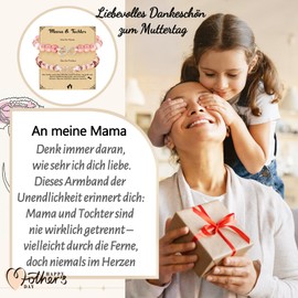 YIBONIKA Mother Daughter Gift, Mother Daughter Bracelet Set for 2 Mum Daughter Matching Gifts Gift Ideas Mother's Day Gifts Birthday Gift Jewellery for Girls Women, Nylon