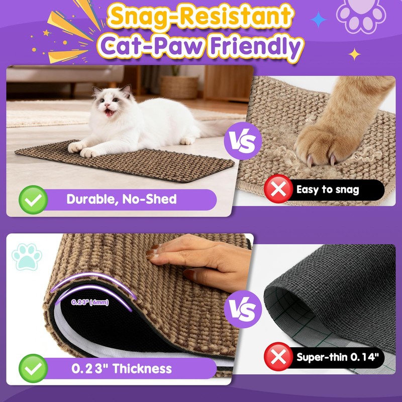 Wall Cat Scratcher for Indoor Cats,19.6x7.8”Corner Cat Scratcher,Cat Scratch Pad