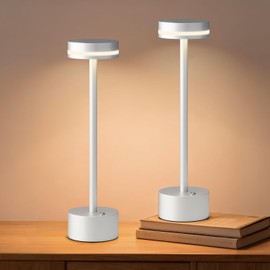 FUNTAPHANTA 2 Pack Modern Cordless Table Lamp Rechargeable, Aluminum Touch Lamp & 4000mAh Battery Operated, 3000K LED Table Lamps for Home Decor, Dining, Reading, Desk, Bedroom, Gift