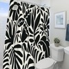 Aperturee Black and White Flower Shower Curtain for Women Girls