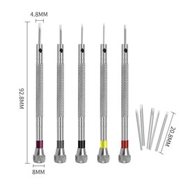 Foyscr 5-Piece Watch Repair Tool Set, Precision & Jewelry Repair Screwdriver, Reversible Blade