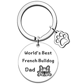 SDOFY French Bulldog Gifts World's Best French Bulldog Dad Keyring Bulldog Dad Birthday Christmas Gifts Fathers Day from Frenchie