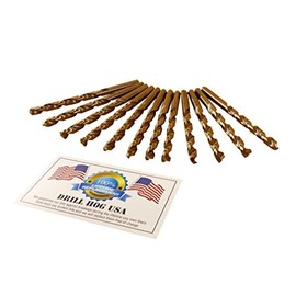 Drill Hog USA 1/4" Cobalt M42 Drill Bits 12 Pack