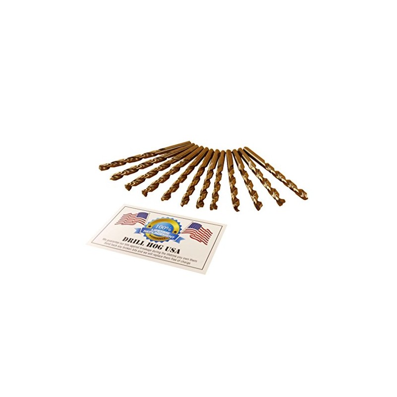 Drill Hog USA 1/4" Cobalt M42 Drill Bits 12 Pack