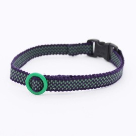 Cat Warrior Collar (Uses Sanada Cord) (Checkered/Green x Purple)