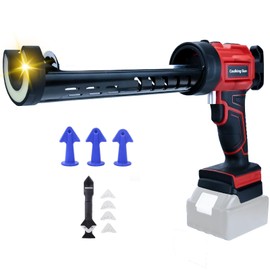 Cordless Caulking Gun for Makita 18V/20V Battery, 4 Speed Electric Caulking Gun, 10oz/300ml Caulking Tool, Non-Drip Glass Glue Gun with LED Light for Filling, Sealing