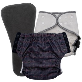 Special Needs Big Kids' Protective Briefs: Nighttime Cloth Diaper Set for Incontinence & Bedwetting, Age 6-16 Years (Coder, Junior 3)