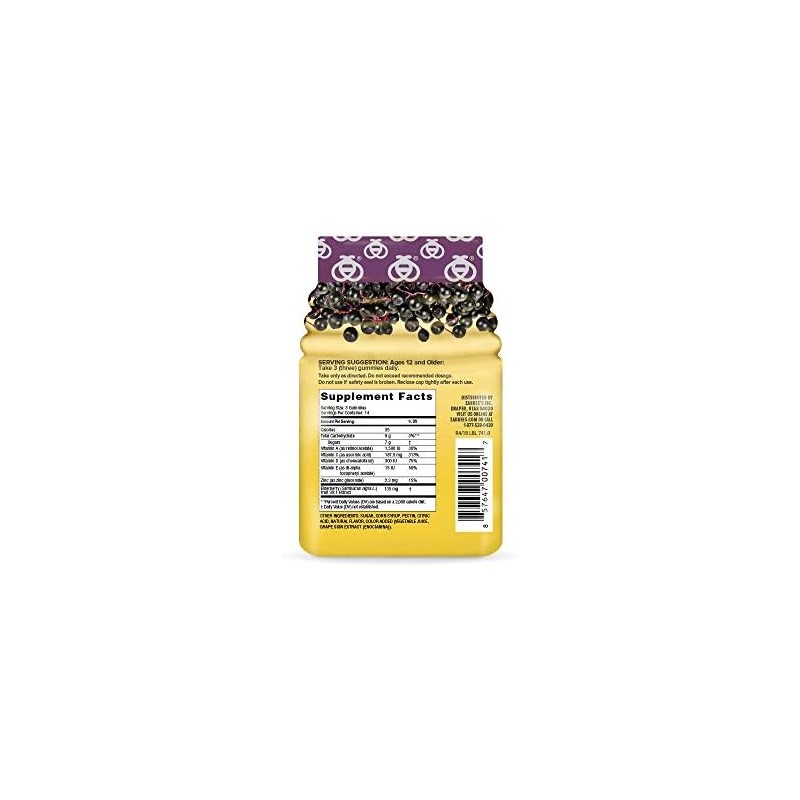Zarbee's Adult Elderberry Immune Support Gummies, 42 Count