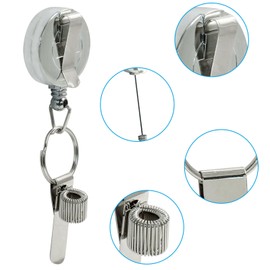 Rierdge 2Pcs Retractable Pen Pencil Holder, 30" Pull Heavy Duty Universal Retractable Lanyard Pen Holder with Belt Clip Key Ring for Nurses, Waiters, Teachers