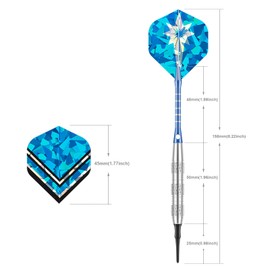 Deetenks Soft Tip Darts 18g 12pcs Soft Tip Professional Dart Set for Dartboard