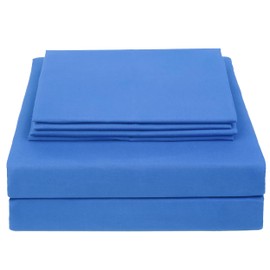 Best Season 400 Thread Count Cotton Queen Size Sheet Set (Royal Blue Color) 4 Piece - 100% Long Staple Cotton Sheets Set, Soft Cotton Bed Sheets Sets with Deep Pocket fit Upto 16 inch