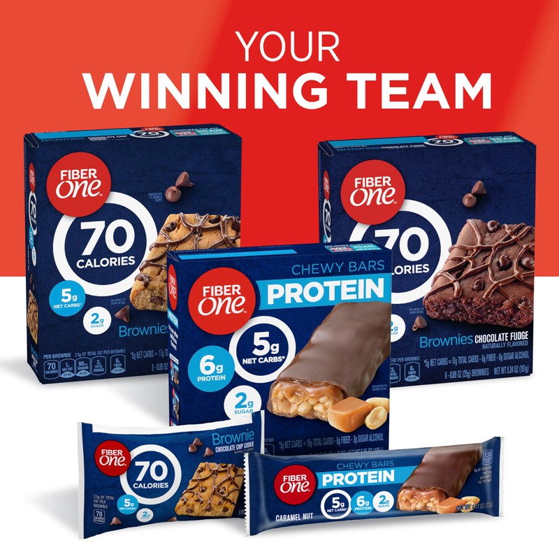 Fiber One 70 Calorie Brownies, Chocolate Fudge, Snack Bars, Value