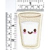 Glass of Cow Milk Patch Food Applique Embroidered Sew Iron