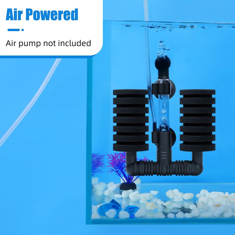 AQUANEAT 1 Pack Double Bio Sponge Filter, for Fry, Betta,