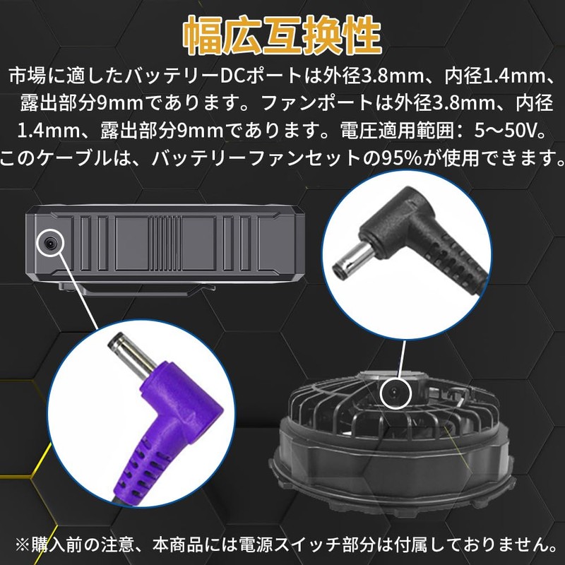Work Clothes Fan with DC Connection Cable, Compatible with 5V