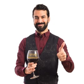 Bombo Glass Glass Crooked Goblet Wishes Wishes Lucky Charm – 440 ml