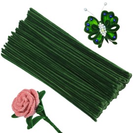ZXIIXZ Creative Pipe Cleaners, 100Pcs Pipe Cleaners Crafts Supplies for Festivals Decorations Making Flowers, Festivals Bouquet Plant Crafts DIY Making/Army Green